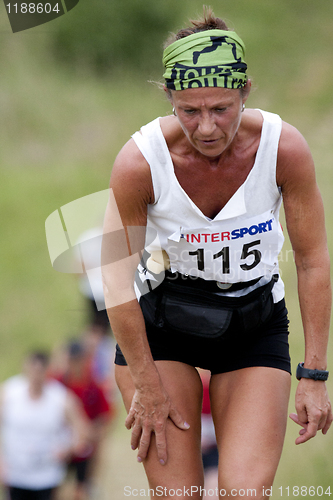 Image of Exhausted woman runner