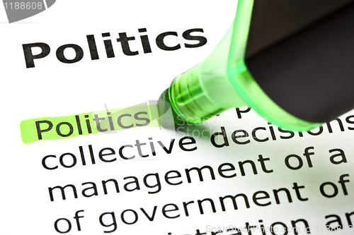 Image of 'Politics' highlighted in green