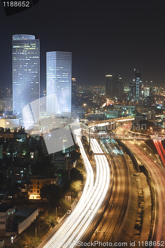 Image of The Tel aviv skyline - Night city