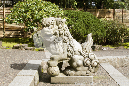 Image of Japanese Stone Guardian Lions Sculpture