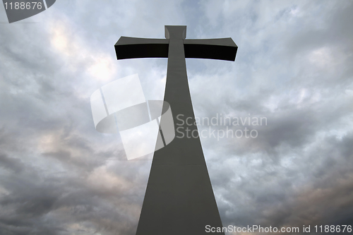 Image of Good Friday Easter Day Cross Clouds Background