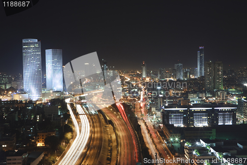 Image of The Tel aviv skyline - Night city