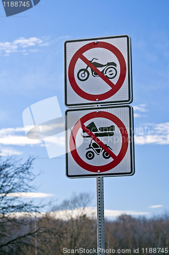 Image of No motorcycles traffic sign.