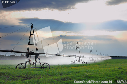 Image of automatic irrigation of agriculture field