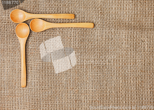 Image of Linen background with spoon