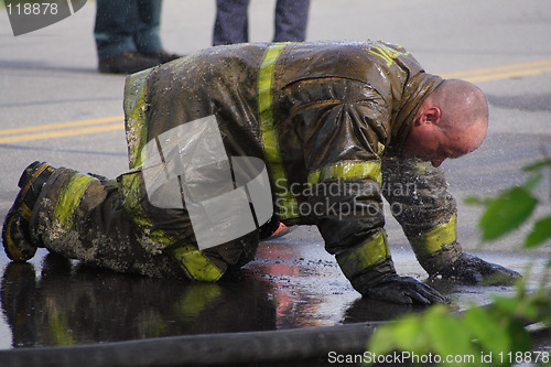 Image of Fireman exausted