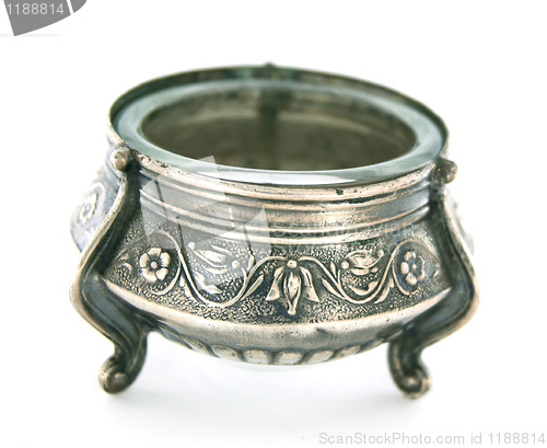 Image of Nickel silver mustard-pot on white background