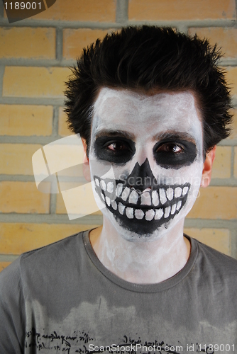 Image of Portrait of a creepy skeleton guy (Carnival face painting)
