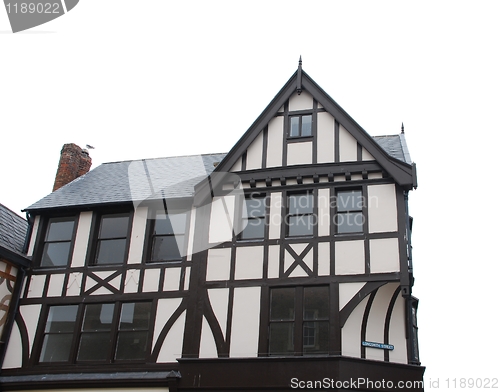 Image of Black and white tudor house (isolated)