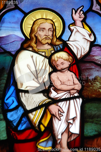 Image of Religious stained glass window