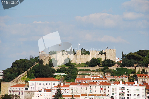 Image of Lisbon cityscape with Sao Jorge Castle