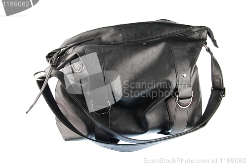 Image of Black woman leather bag on white