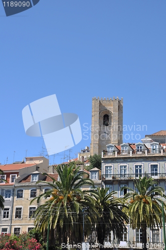 Image of Lisbon cityscape with Se Cathedral