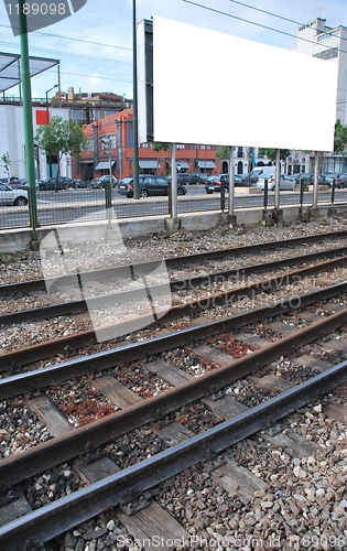 Image of Billboard on railway tracks