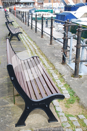 Image of Empty benchs at the docks