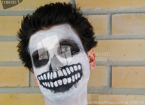Image of Portrait of a creepy skeleton guy (Carnival face painting)