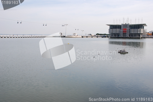 Image of Modern Oceanarium building in Lisbon, Portugal