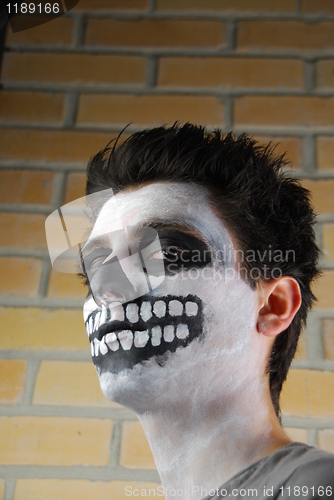 Image of Portrait of a creepy skeleton guy (Carnival face painting)