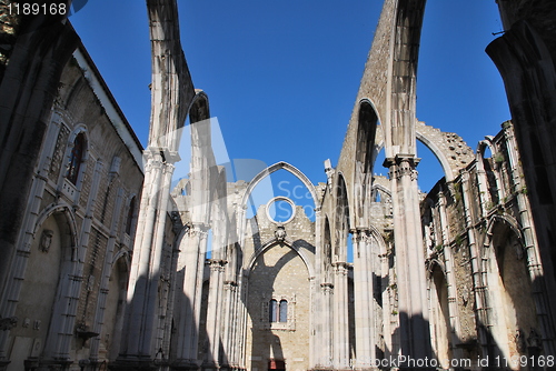 Image of Carmo Church ruins in Lisbon, Portugal