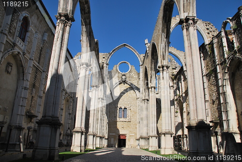 Image of Carmo Church ruins in Lisbon, Portugal