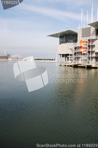 Image of Modern Oceanarium building in Lisbon, Portugal