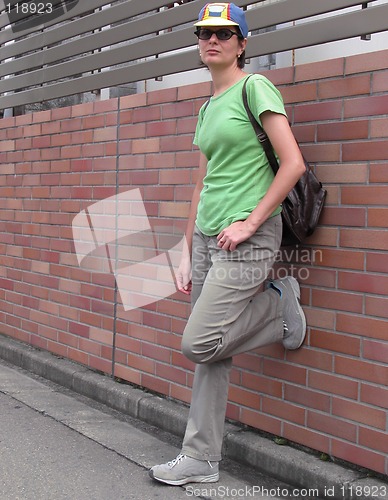 Image of Girl near the wall