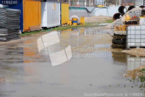Image of Flooded construction site