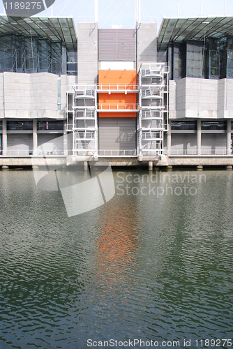 Image of Modern Oceanarium building in Lisbon, Portugal