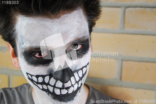 Image of Portrait of a creepy skeleton guy (Carnival face painting)