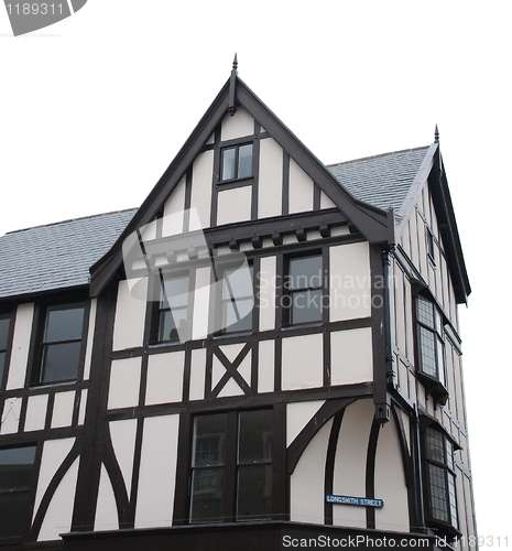 Image of Black and white tudor house (isolated)