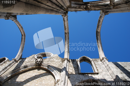 Image of Carmo Church ruins in Lisbon, Portugal