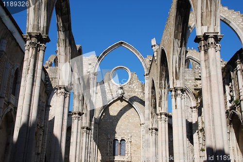 Image of Carmo Church ruins in Lisbon, Portugal