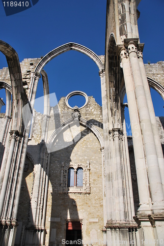 Image of Carmo Church ruins in Lisbon, Portugal