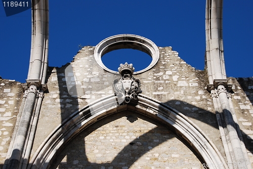 Image of Carmo Church ruins in Lisbon, Portugal