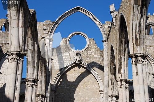 Image of Carmo Church ruins in Lisbon, Portugal