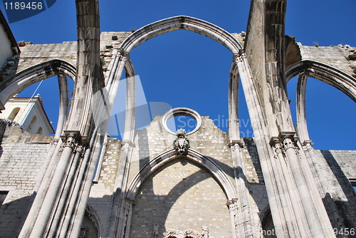 Image of Carmo Church ruins in Lisbon, Portugal