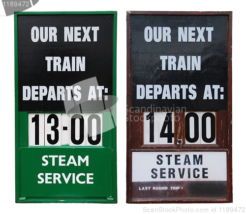 Image of Vintage train placards