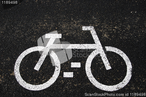 Image of Asphalt with bicycle sign