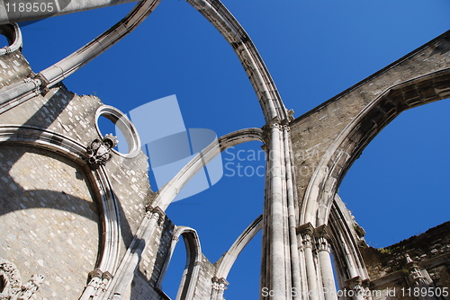 Image of Carmo Church ruins in Lisbon, Portugal