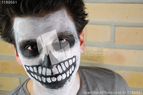 Image of Portrait of a creepy skeleton guy (Carnival face painting)