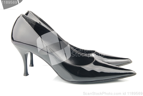 Image of Shiny high heel female shoes