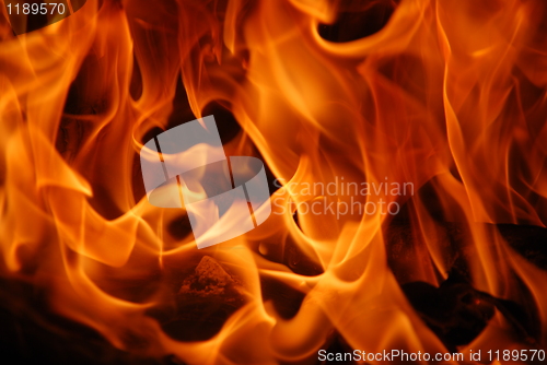 Image of Orange flames burning