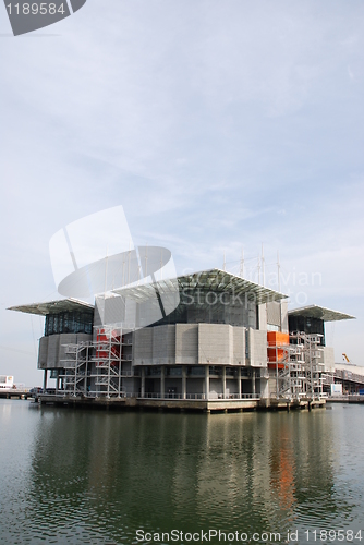 Image of Modern Oceanarium building in Lisbon, Portugal