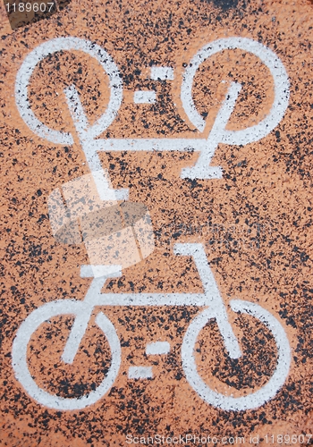 Image of Asphalt with bicycle signs