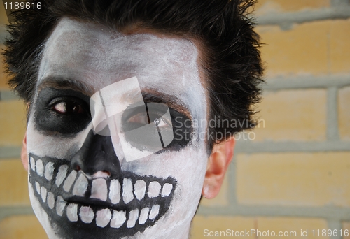 Image of Portrait of a creepy skeleton guy (Carnival face painting)