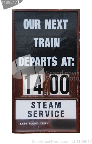 Image of Vintage train placard