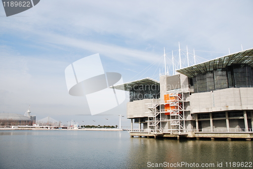 Image of Modern Oceanarium building in Lisbon, Portugal