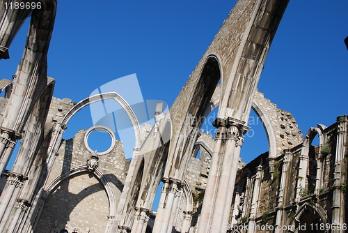 Image of Carmo Church ruins in Lisbon, Portugal