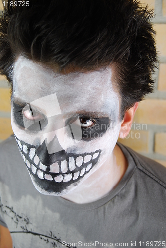 Image of Portrait of a creepy skeleton guy (Carnival face painting)