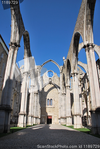 Image of Carmo Church ruins in Lisbon, Portugal